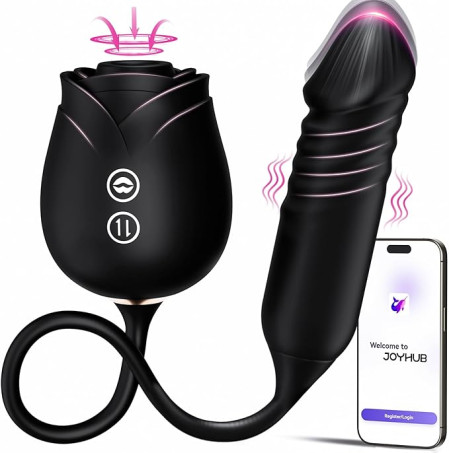 MOOLIGIRL Rose Sucking and Thrusting App-Controlled Dildo Vibrator