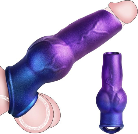 Dog Knot Penis Sleeve Girth Enhancer with Cock Ring Penis Extender 2.