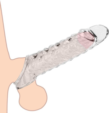 8.2-Inch Soft TPE Penis Sleeve with Cock Ring – Clear