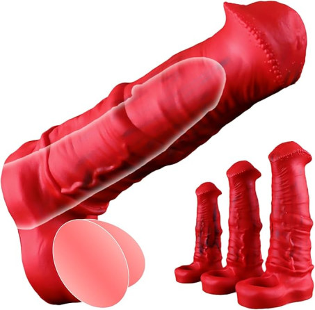 Realistic Liquid Silicone Fantasy Horse Penis Sleeve and Ring
