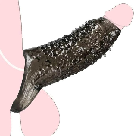 Textured Silicone Monster Penis Sleeve and Girth Enhancer