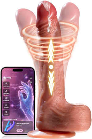 Multi-Function Thrusting and Heating Realistic Silicone Dildo