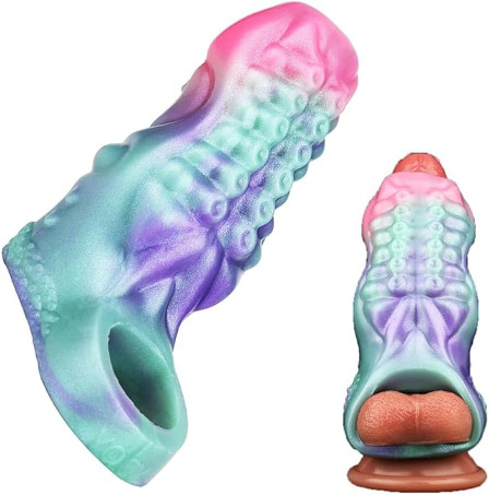 Octopus Tentacle Fantasy Silicone Penis Sleeve with Cock Ring