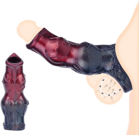 Elite Fantasy Knot-Style Textured Penis Extender & Sleeve