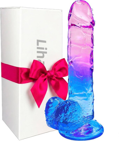 7.8-Inch Blue-Purple Gradient Realistic Silicone Dildo