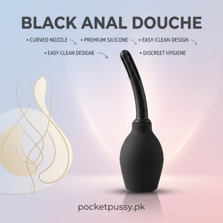 Black Anal Douche with Curved Nozzle In Pakistan