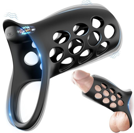 Rechargeable Vibrating Silicone Penis Sleeve and Ring