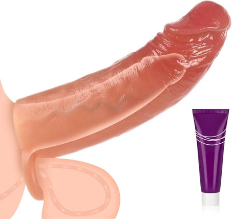 7 Inch Realistic Silicone Penis Sleeve Extender with Support Ring