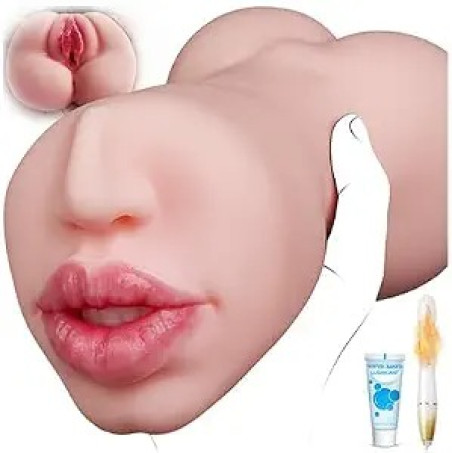 2-in-1 Realistic TPE Male Masturbator with Dual Openings