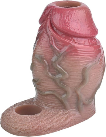 5-Inch Realistic Silicone Penis Sleeve Extender with Integrated Cock Ring