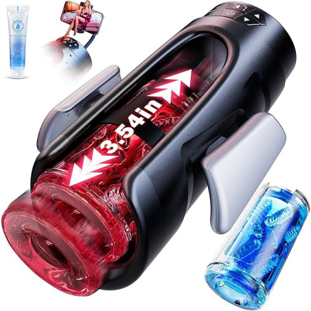 9cm Auto-Thrusting Male Masturbator Machine with Phone Holder