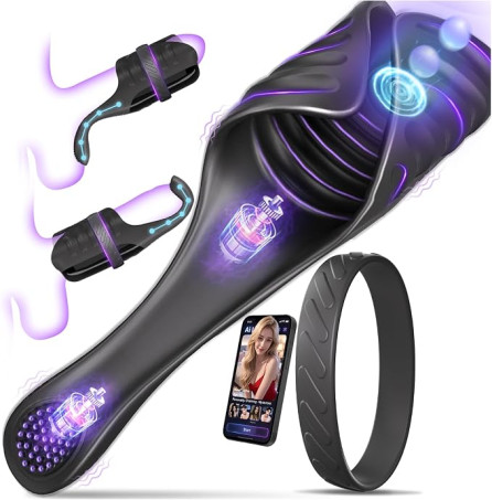 3-Motor Hands-Free Bendable Tapping & Vibrating Penis Trainer