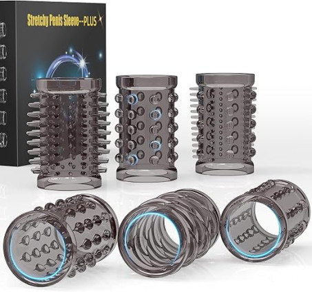 6-Piece Textured Penis Sleeve & Cock Ring Variety Set