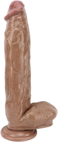 12-Inch Realistic TPE Dildo with Suction Base and Testicles