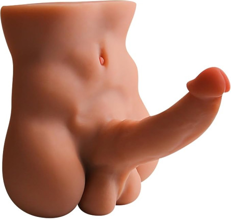 Flat-Back Male Torso Sex Doll with 360-Degree Flexible Dildo