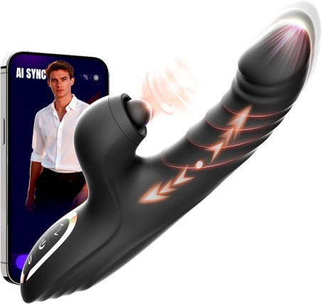 Black Rabbit 4-in-1 App-Controlled Thrusting and Tapping Dildo