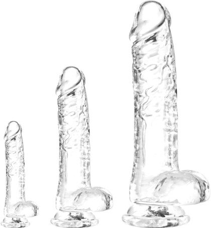 Clear Realistic Dildo Set