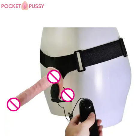 Lesbian Strap on Dildo With Vibration