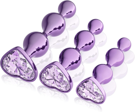 3 Pcs Metal Anal Butt Plugs Adult Sex Toys,