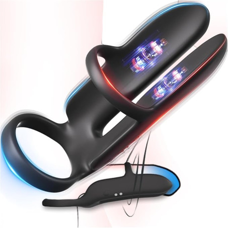 Vibrating Double Ring Penis Sleeve and Girth Enhancer