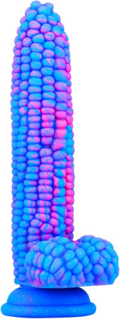 8-Inch Textured Corn Kernel Silicone Dildo with Suction Base