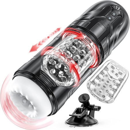 Turbo 7-Speed Telescopic & Rotating Hands-Free Male Masturbator