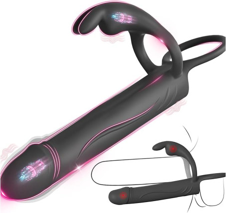 5-in-1 Dual-Penetration Vibrating Couples Strap-On and Anal Toy