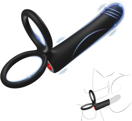 Dual-Ring Silicone Vibrating Anal and Cock Ring