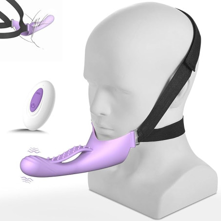 Adjustable Head-Worn Vibrating Dildo with Remote Control