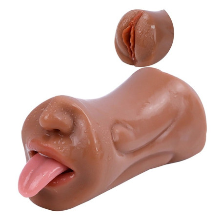 Alayna 2 In 1 Pocket Pussy Toy with Realistic Mouth and Vagina 480g