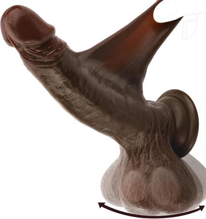 Realistic Swinging-Ball Silicone Dildo with Suction Cup