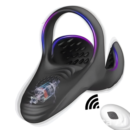 Rotating Prostate Massager With Vibrating Cock Ring