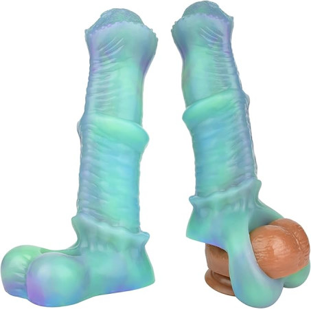 Large Knotted Liquid Silicone Penis Extender Sleeve