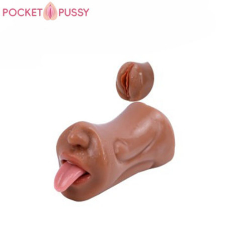 Alayna 2 In 1 Pocket Pussy Toy with Realistic Mouth and Vagina 480g In Pakistan