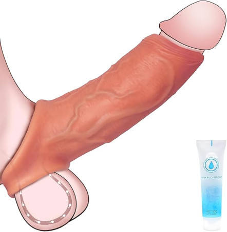 Silicone Penis Sleeve Extender – Reusable Half-Cover Enhancement Sleeve