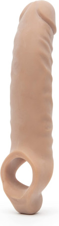 Lovehoney Mega Mighty Male Sheath Extender Sleeve with Ball Loop – Tan