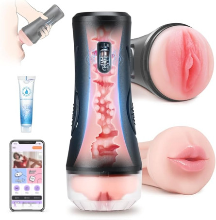 Squeezable TPE Male Masturbator Cup with Detachable Bullet Vibrator