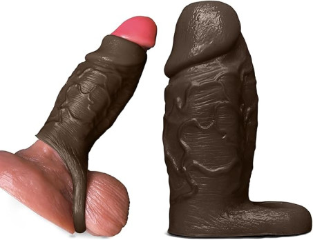Reusable Open-Ended Silicone Penis Sleeve with Support Ring