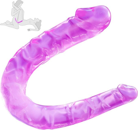 Curved TPE Double-Ended Beginner Dildo for Double Penetration