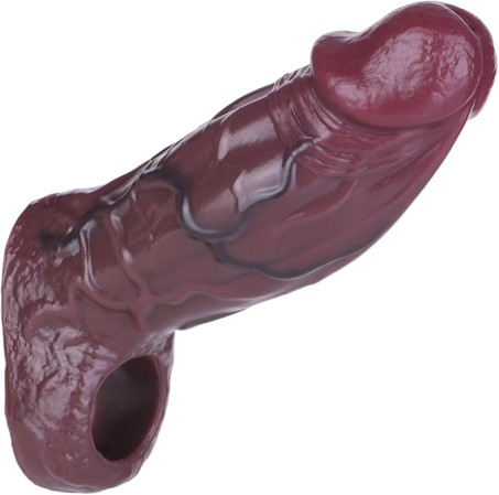 Sealed-Head Soft Silicone Penis Sleeve Extender with Cock Ring