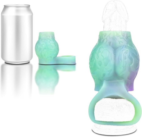 Glow Silicone Penis Sleeve with Comfort Cock Ring