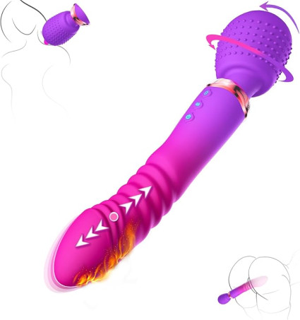 5-in-1 Dual-Head Wand Vibrator and Heated Thrusting G-Spot Massager