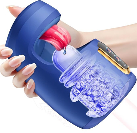 Automatic Thrusting & Vibrating Male Masturbator with Tongue-Style Motion