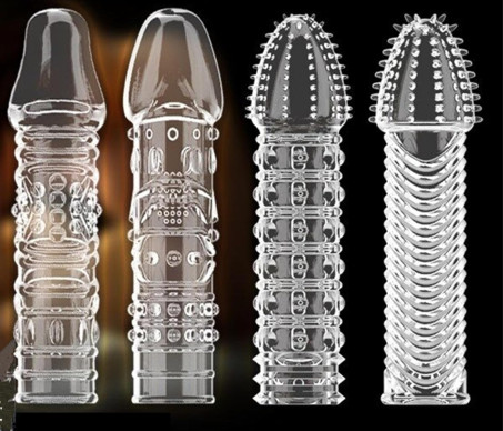 Threaded mace Condom Male Condom Adult Lock fine Ring Extended Sleeve Crystal Sleeve Color