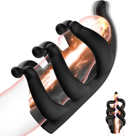 10-Mode Waterproof Silicone Male Vibrator with Finger-Like Design