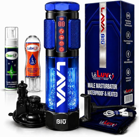 Heated Multi-Motion Automatic Male Masturbator with Vacuum Pump and Suction Base